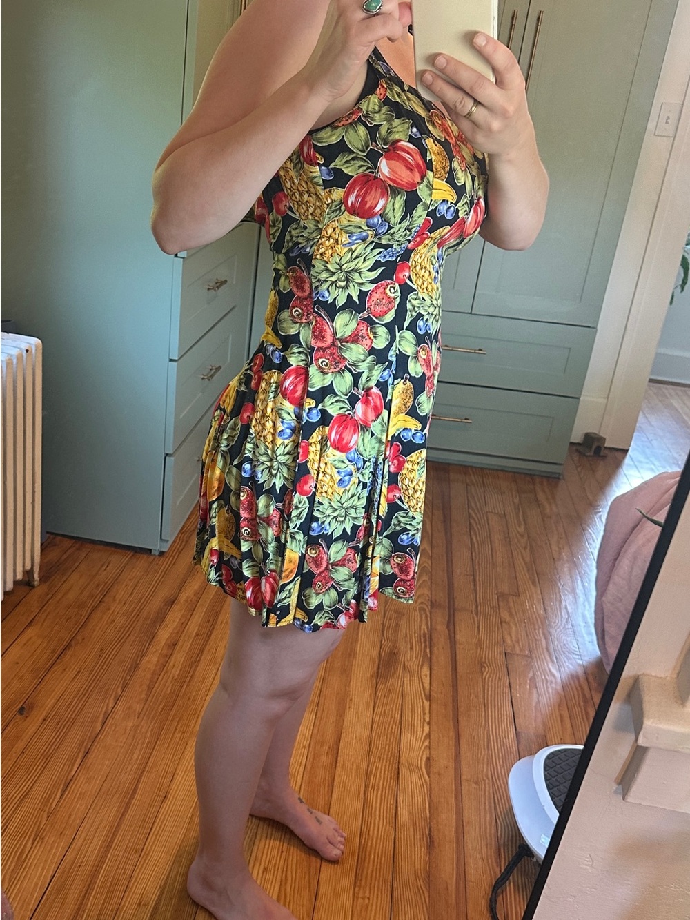 Colorful Vintage Fruit Print Sundress